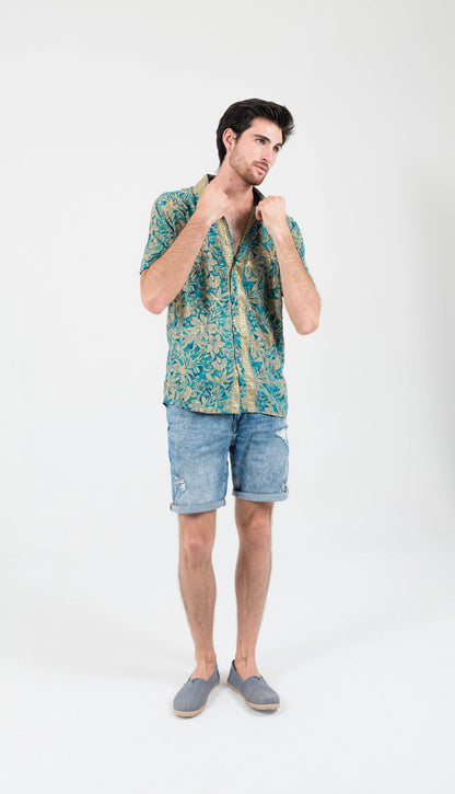 BOHO ANDALUZ – Men's Short-Sleeve Rayon Shirt (Bohemian Print, S–3XL)