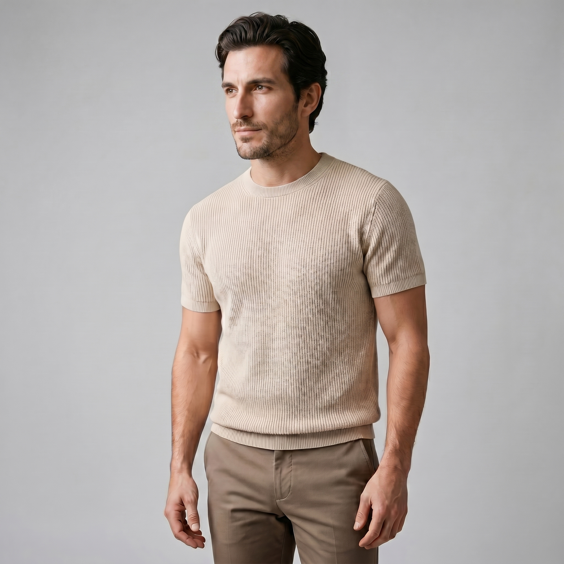 Andrés | Jersey de Punto para Hombre con Textura Vertical 1