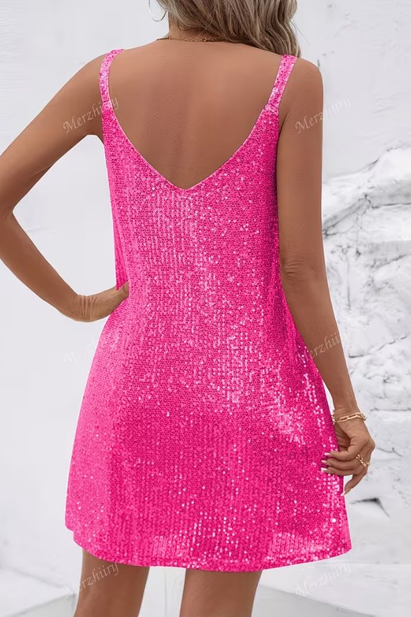 Clara | Vestido de Cóctel Sin Mangas con Lentejuelas para Mujer 7