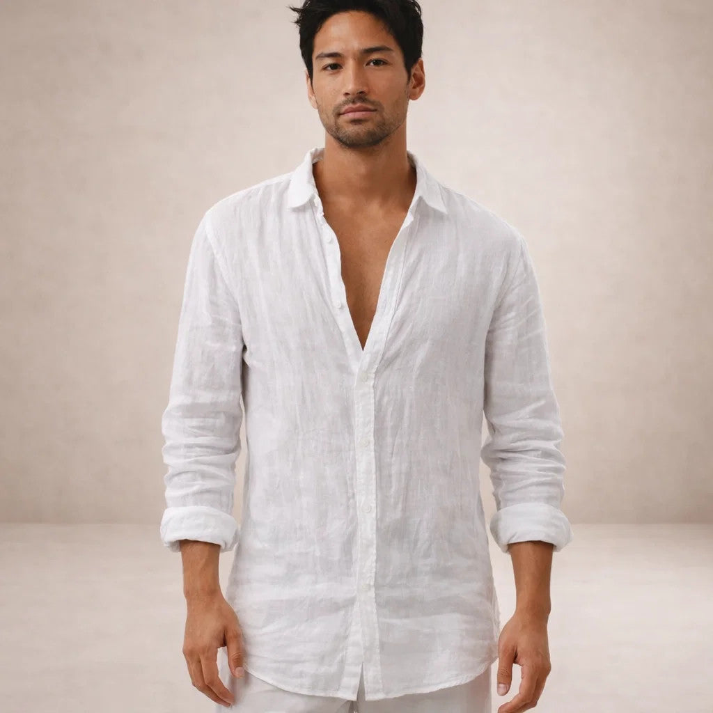 Diego | Camisa de Lino con Botones para Hombre 3