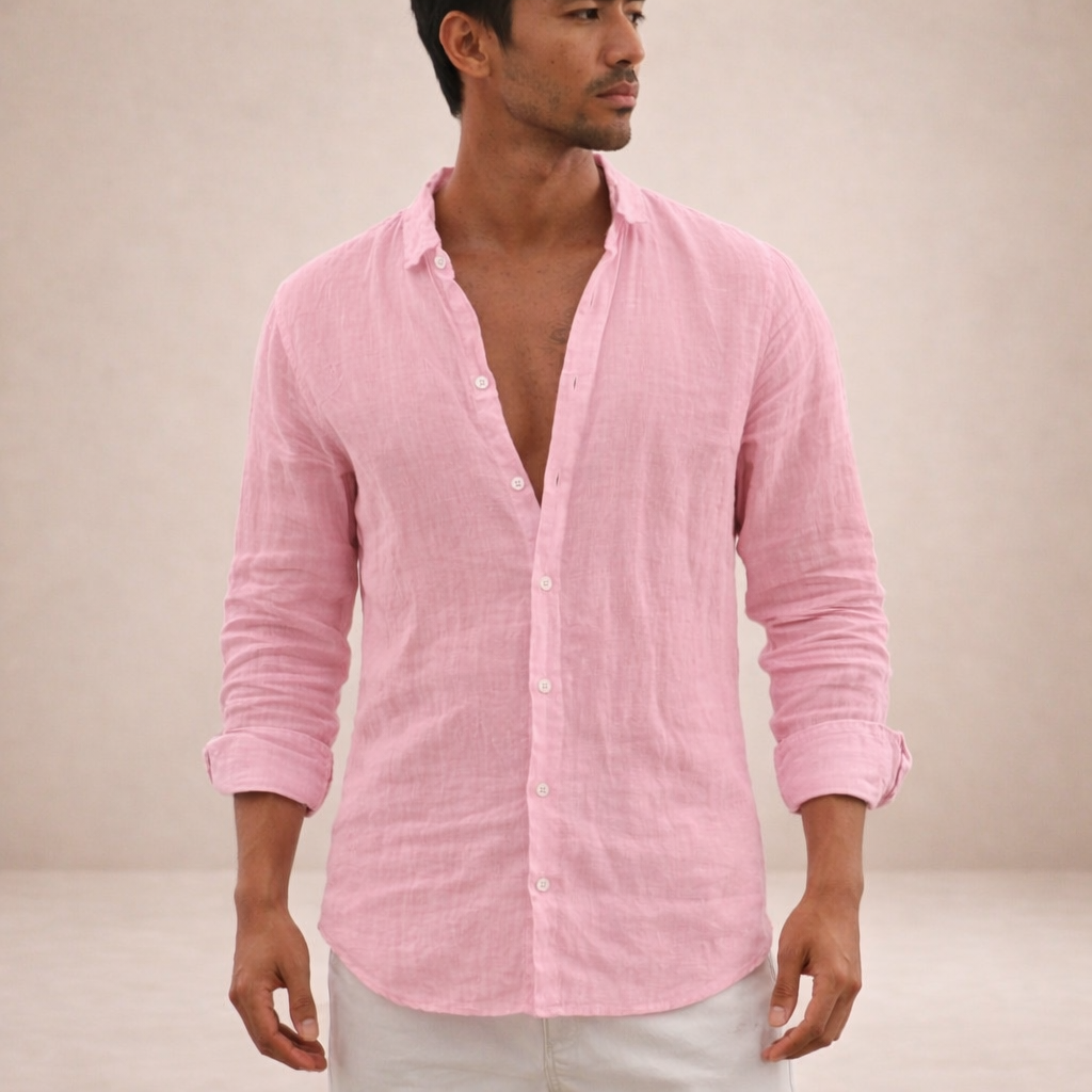 Diego | Camisa de Lino con Botones para Hombre 5