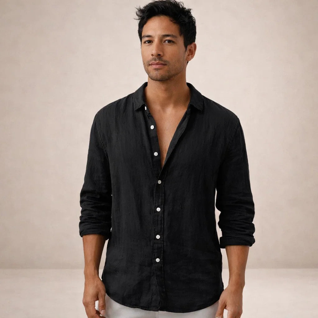 Diego | Camisa de Lino con Botones para Hombre 7