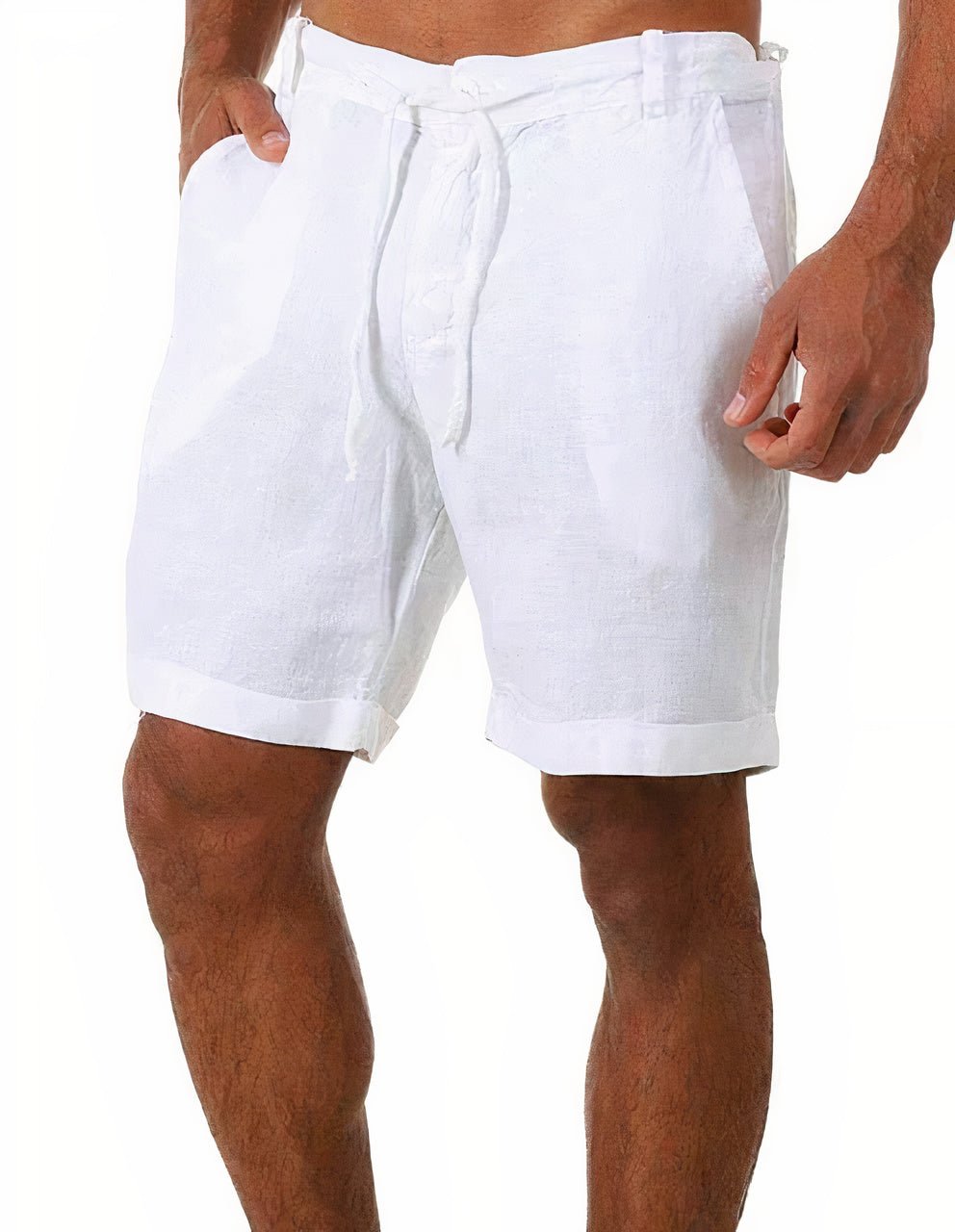 Diego | Pantalones Cortos de Lino con Puños para Hombre en Verano 7