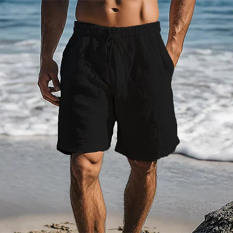 Diego | Pantalones Cortos de Lino para Hombre con Cintura Ajustable 0