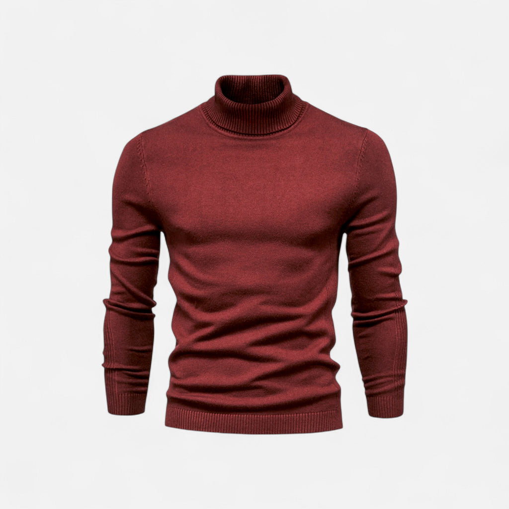 Diego | Suéter de Cuello Alto de Algodón para Hombre con Estilo Atemporal 0