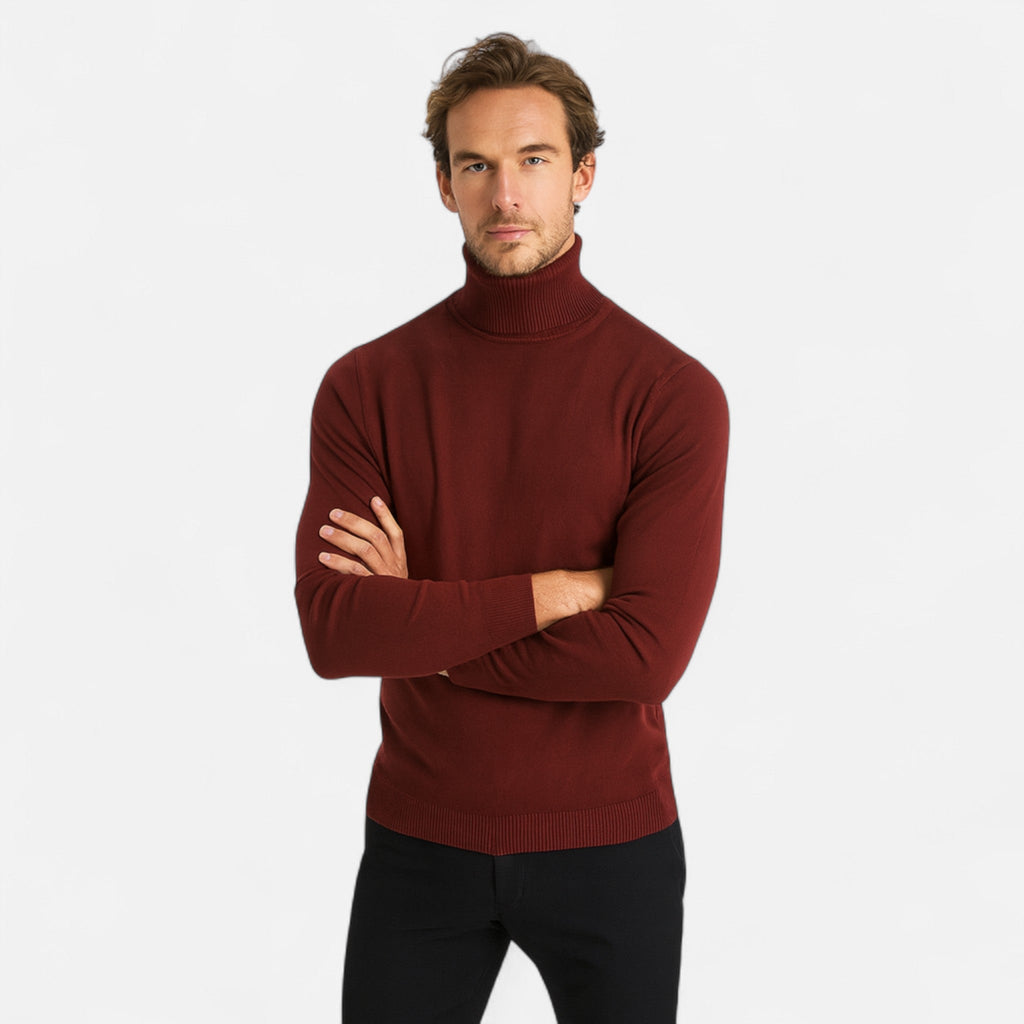 Diego | Suéter de Cuello Alto de Algodón para Hombre con Estilo Atemporal 2
