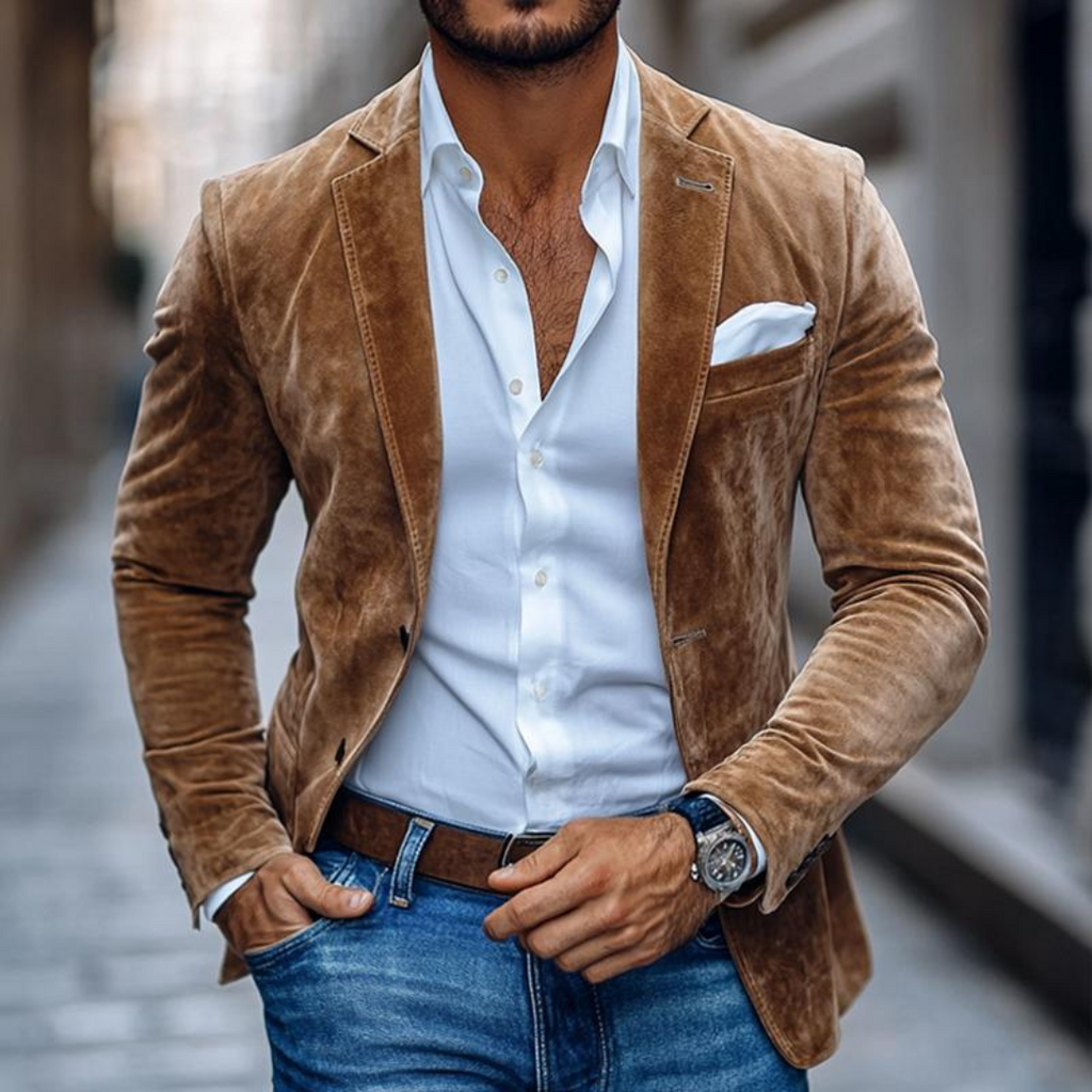 Ethan | Moderna Americana Cruzada Beige Hombre 1
