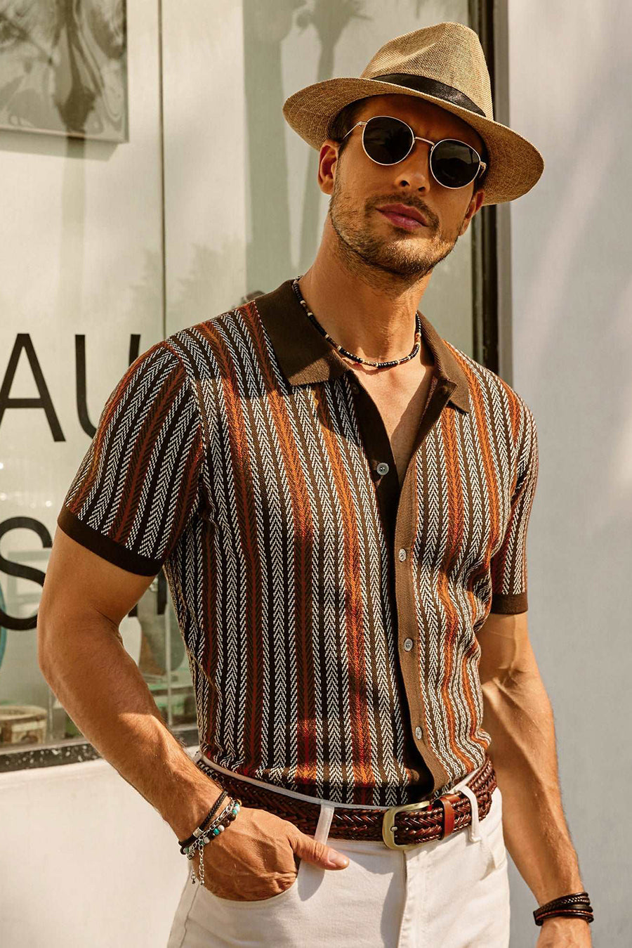 Fernando | Polo de Punto a Rayas para Hombre con Estilo Vintage 0