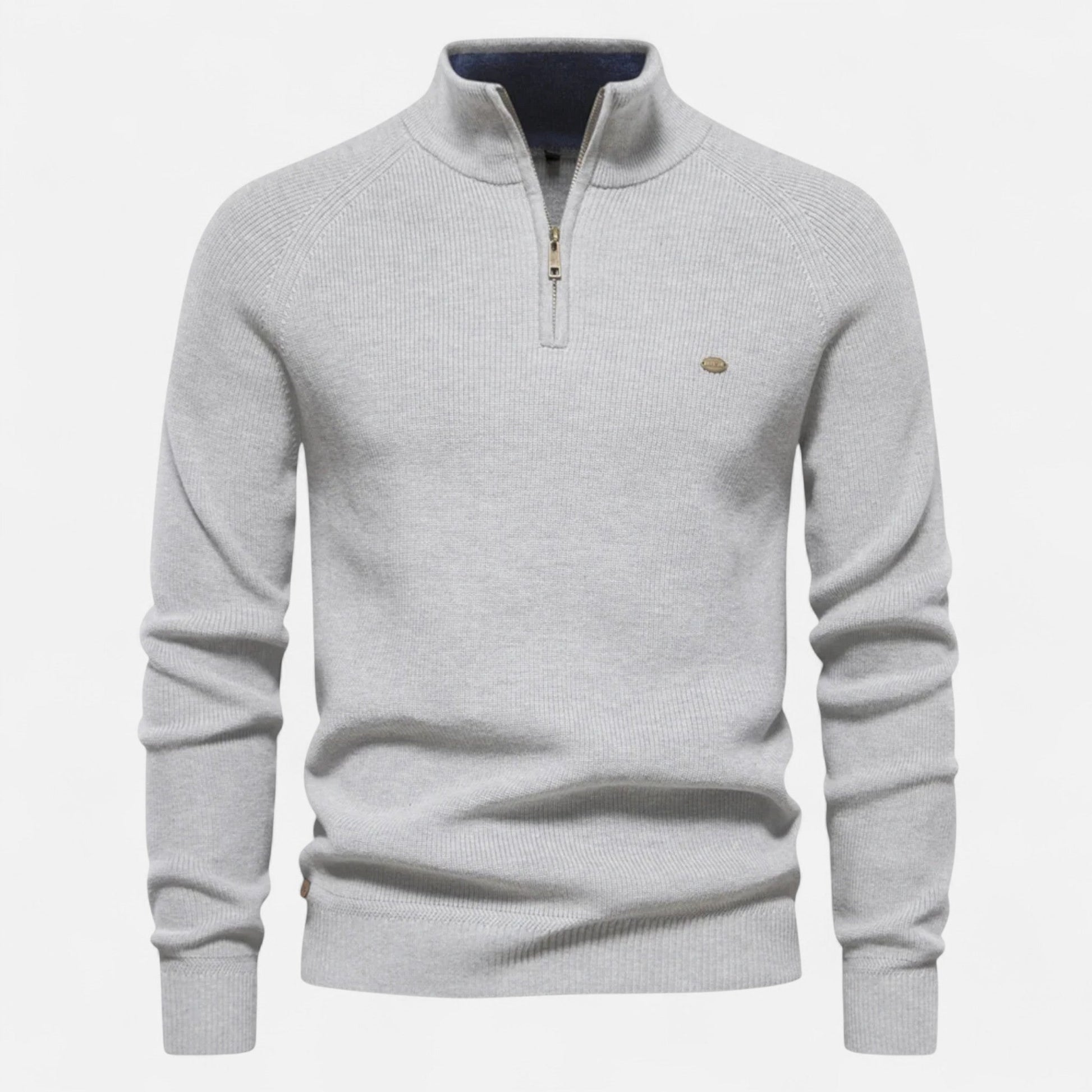 Fernando | Suéter de Algodón Premium con Media Cremallera para Hombre 3