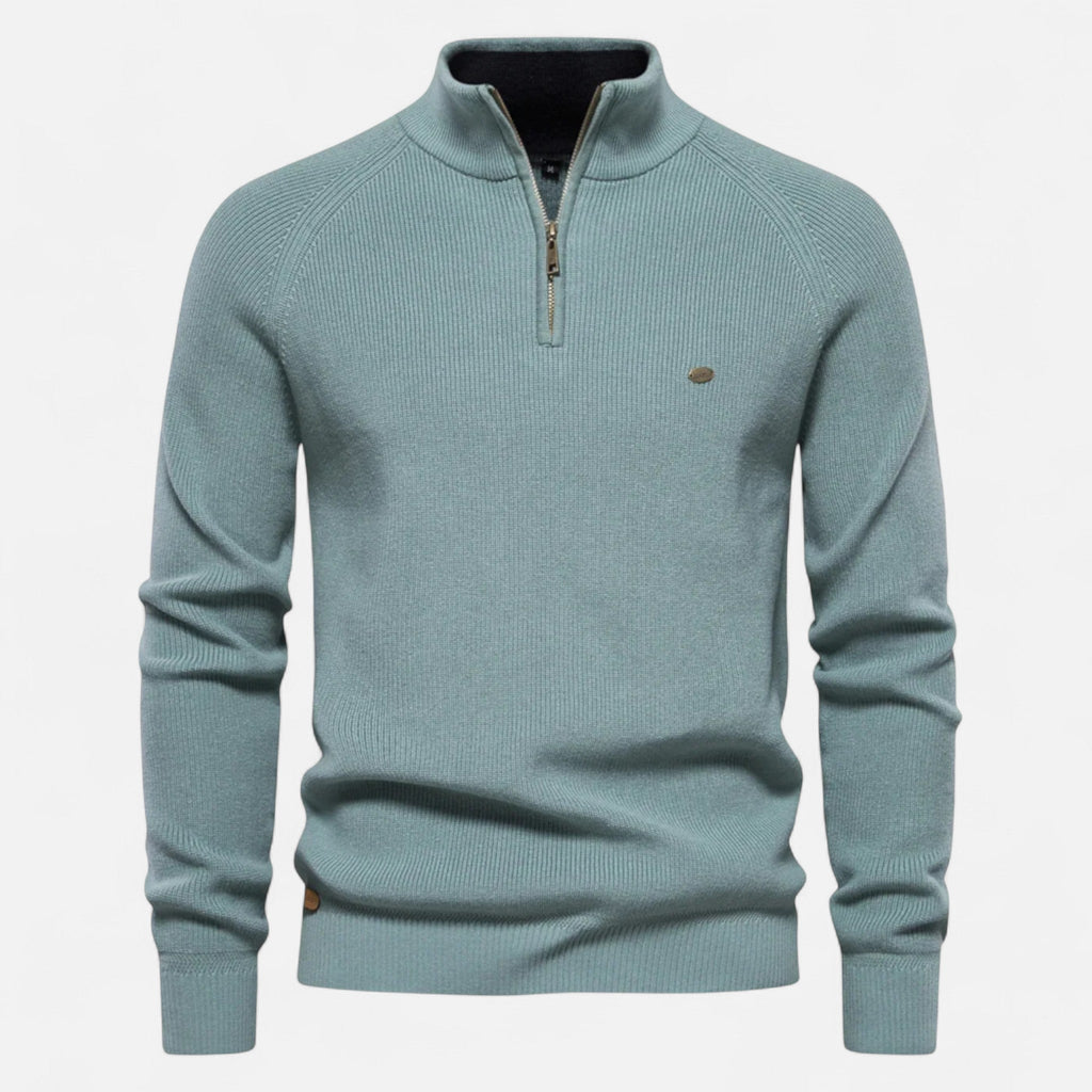 Fernando | Suéter de Algodón Premium con Media Cremallera para Hombre 4
