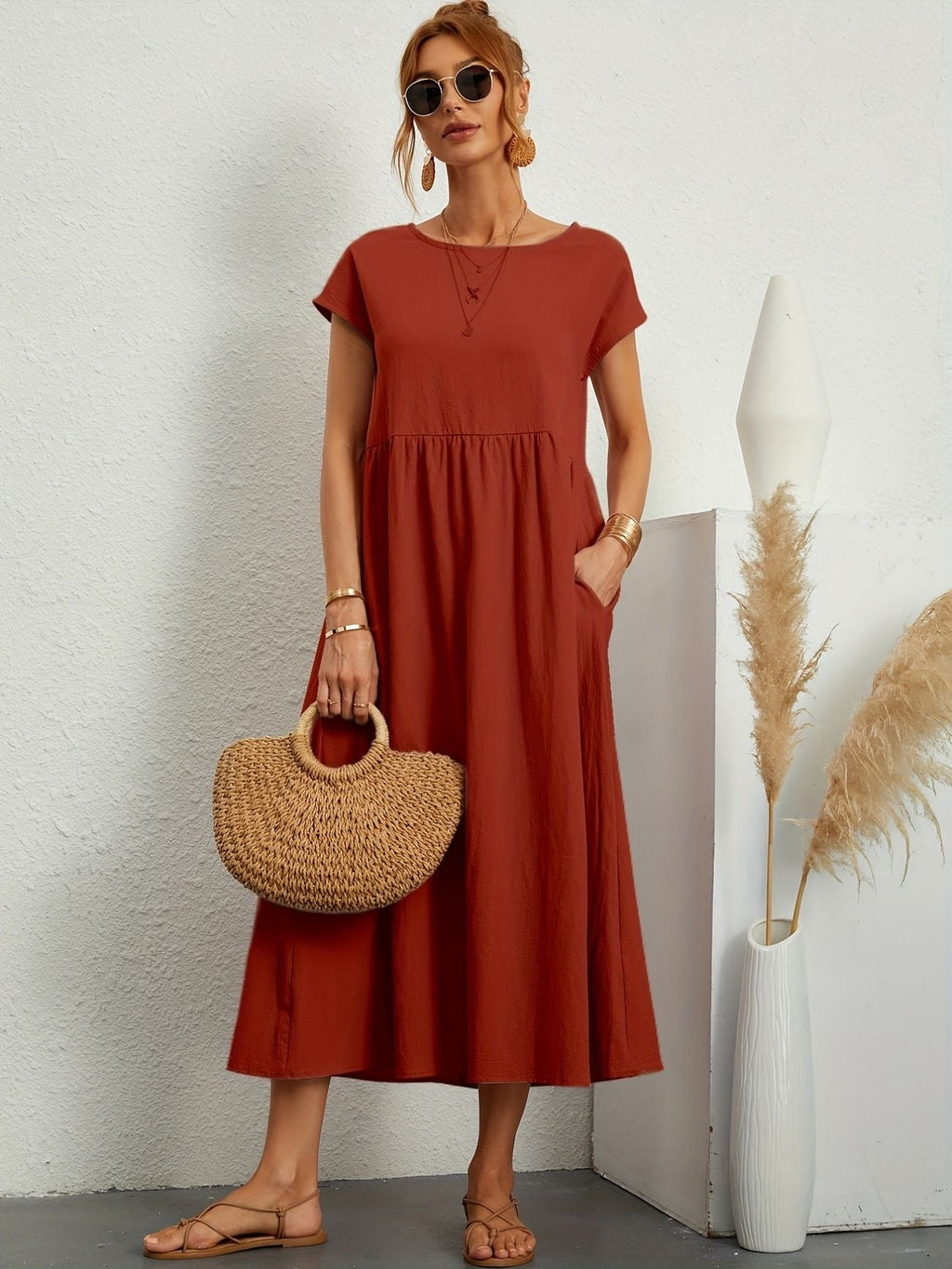 GRETA | Vestido de Lino para Mujer con Corte Relajado y Escote en V | Elegante y Fresco para Ocasiones Especiales 10