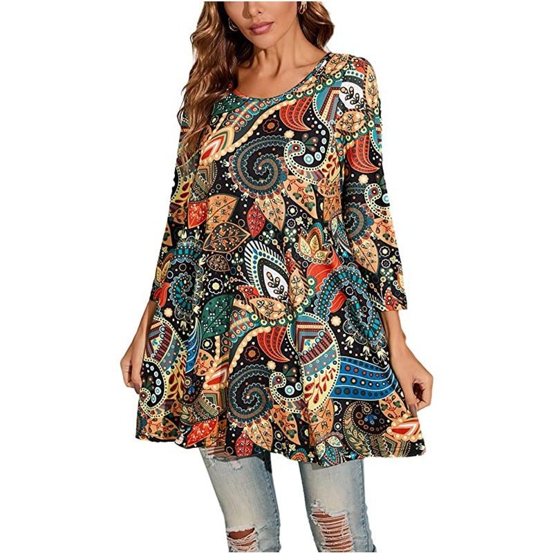 Isabel | Túnica Boho de Manga 3/4 con Estampado de Mandala para Mujer 10