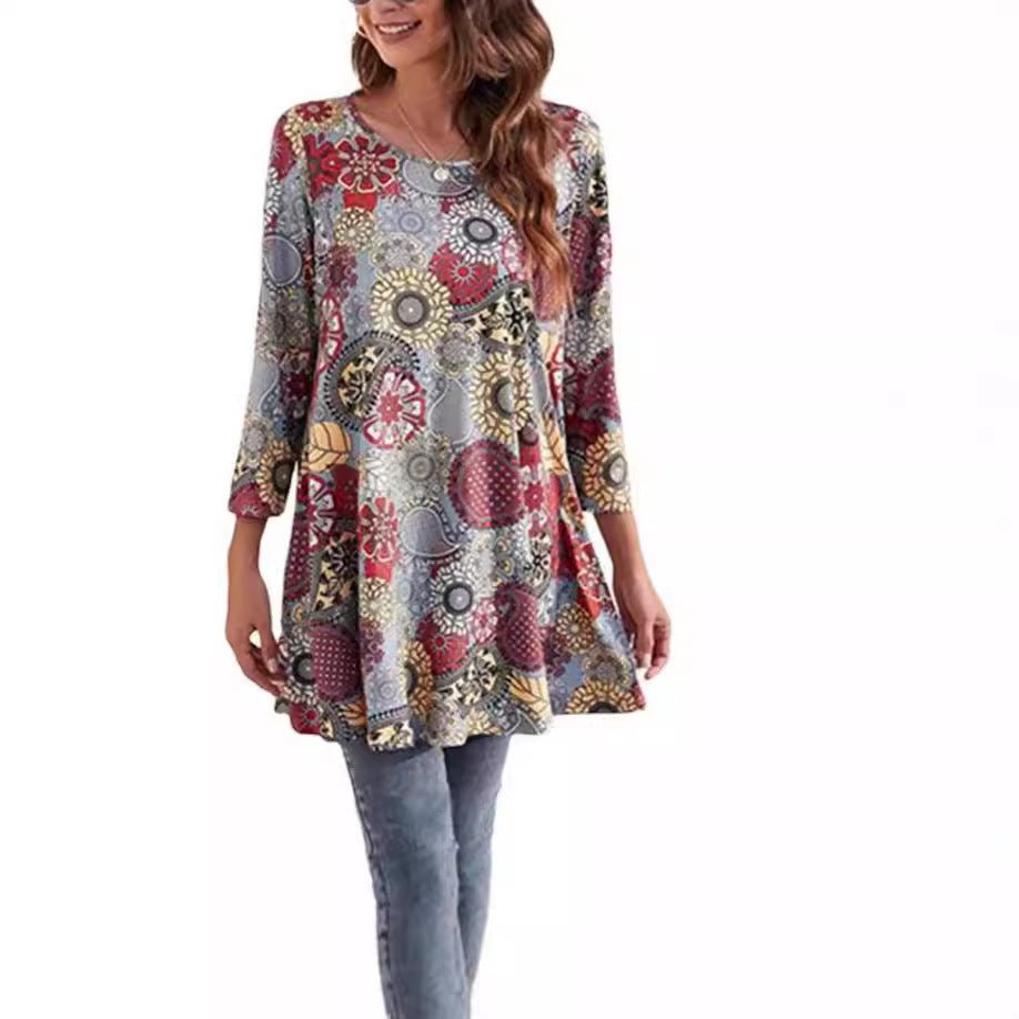 Isabel | Túnica Boho de Manga 3/4 con Estampado de Mandala para Mujer 3