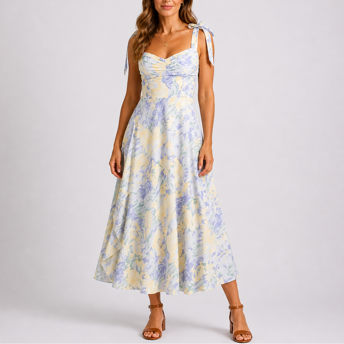 Isabella | Vestido Midi Floral para Mujer con Tirantes Ajustables 1
