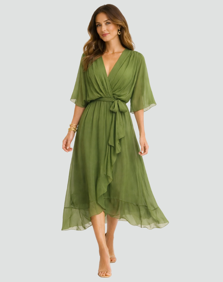 Isabella | Vestido Midi Fluido con Lazo para Mujer Elegante 2