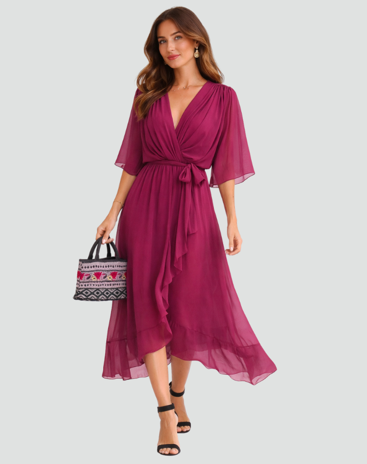 Isabella | Vestido Midi Fluido con Lazo para Mujer Elegante 4
