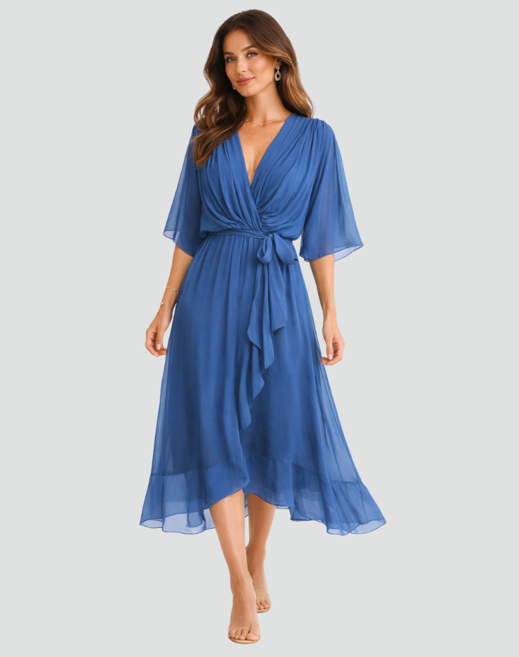 Isabella | Vestido Midi Fluido con Lazo para Mujer Elegante 5