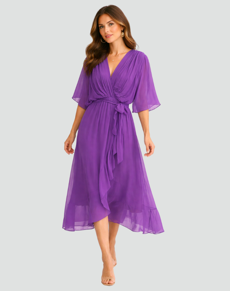 Isabella | Vestido Midi Fluido con Lazo para Mujer Elegante 7