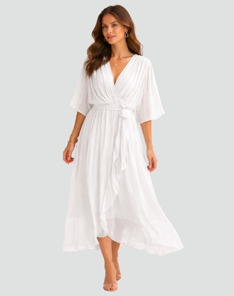 Isabella | Vestido Midi Fluido con Lazo para Mujer Elegante 9