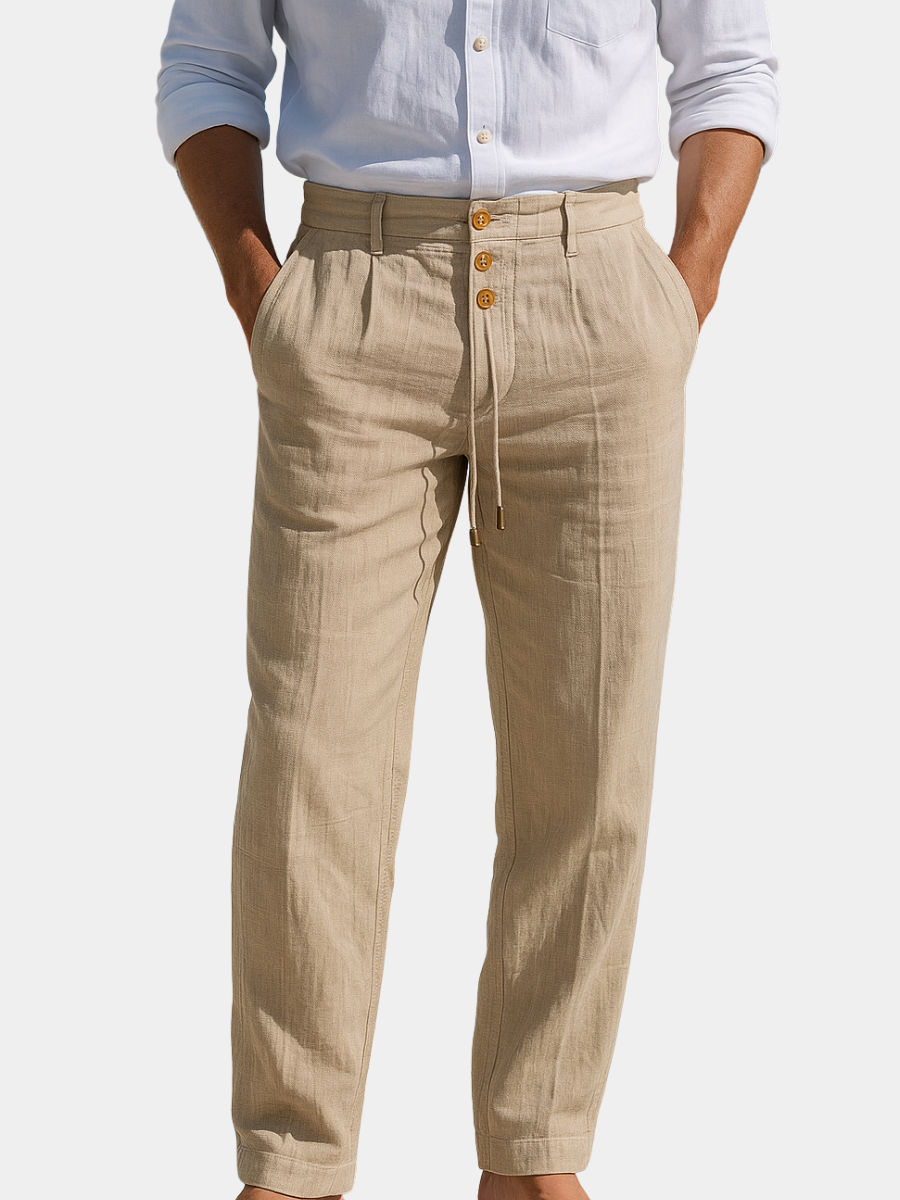 Javier | Pantalones de Lino para Hombre con Cintura Elástica 1