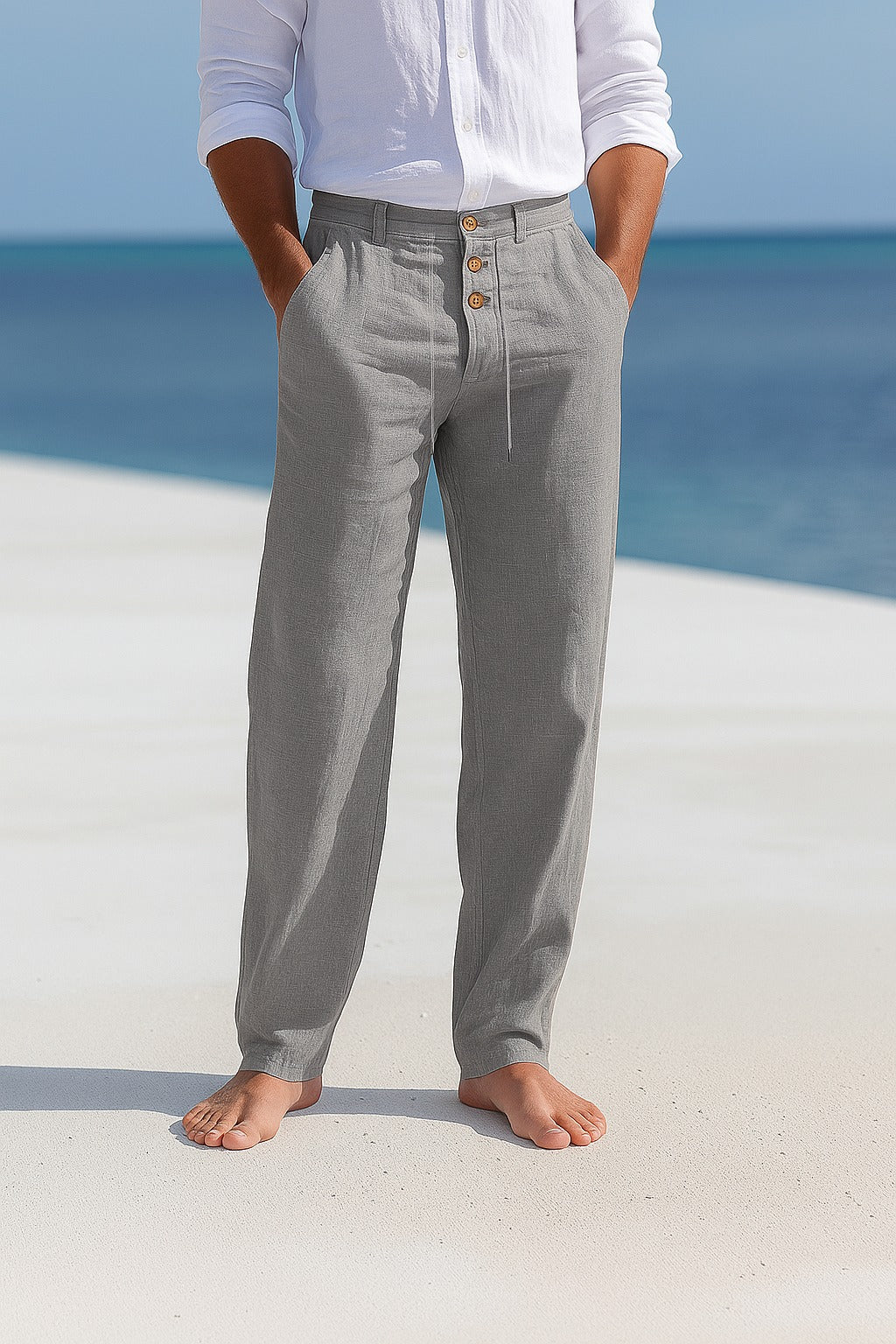 Javier | Pantalones de Lino para Hombre con Cintura Elástica 3