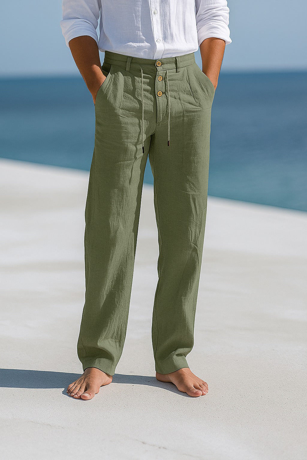 Javier | Pantalones de Lino para Hombre con Cintura Elástica 4