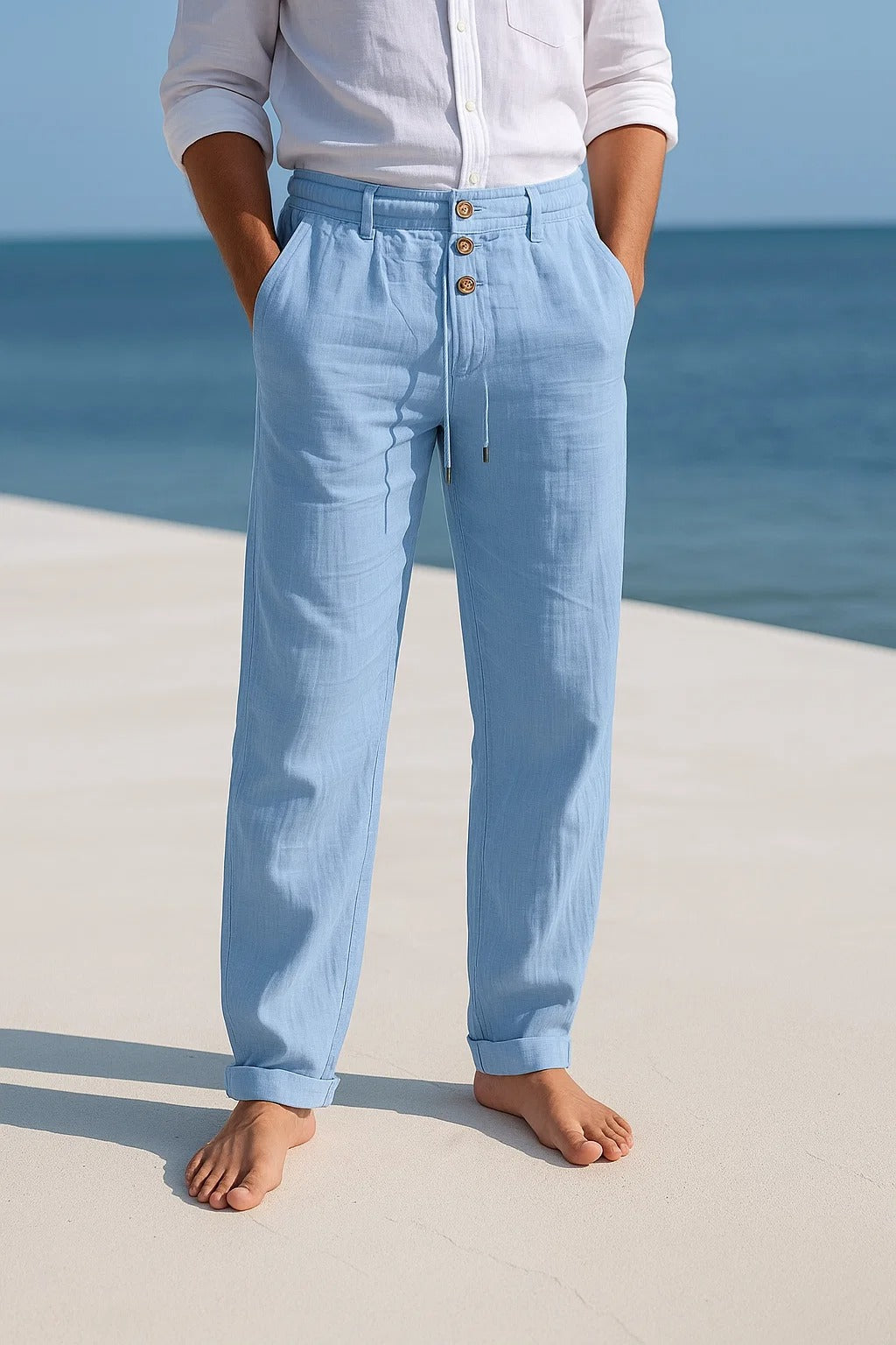 Javier | Pantalones de Lino para Hombre con Cintura Elástica 6