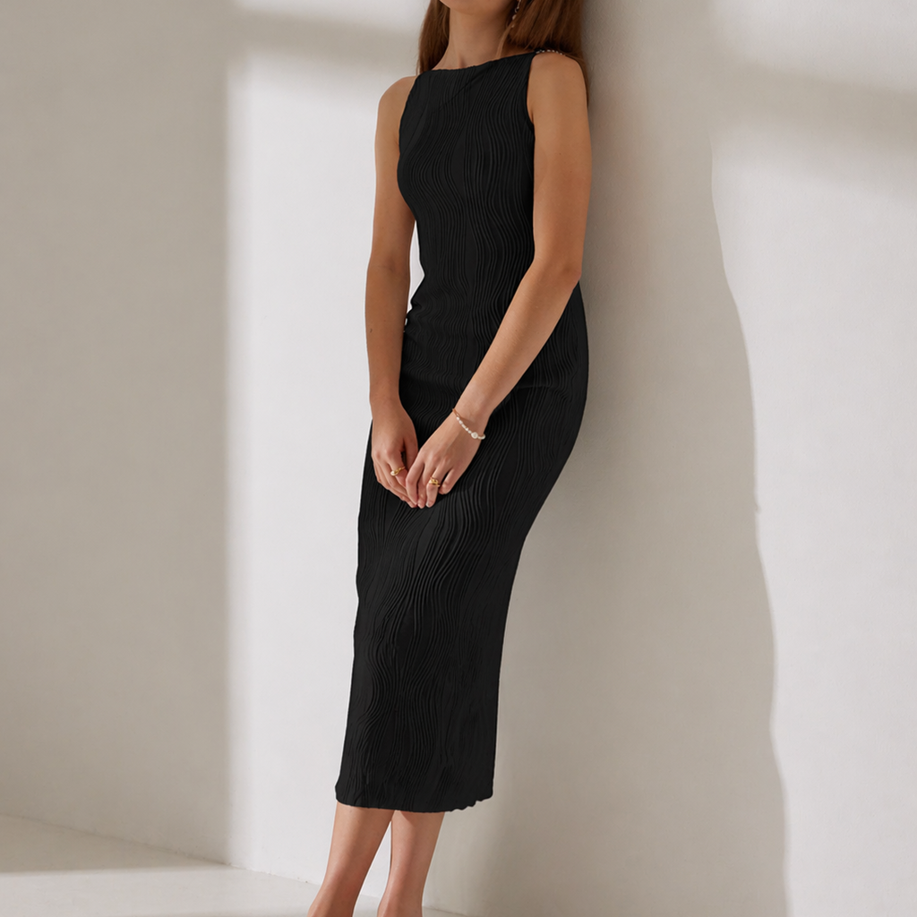 Lucía | Vestido Midi Ajustado Texturizado para Mujer 1