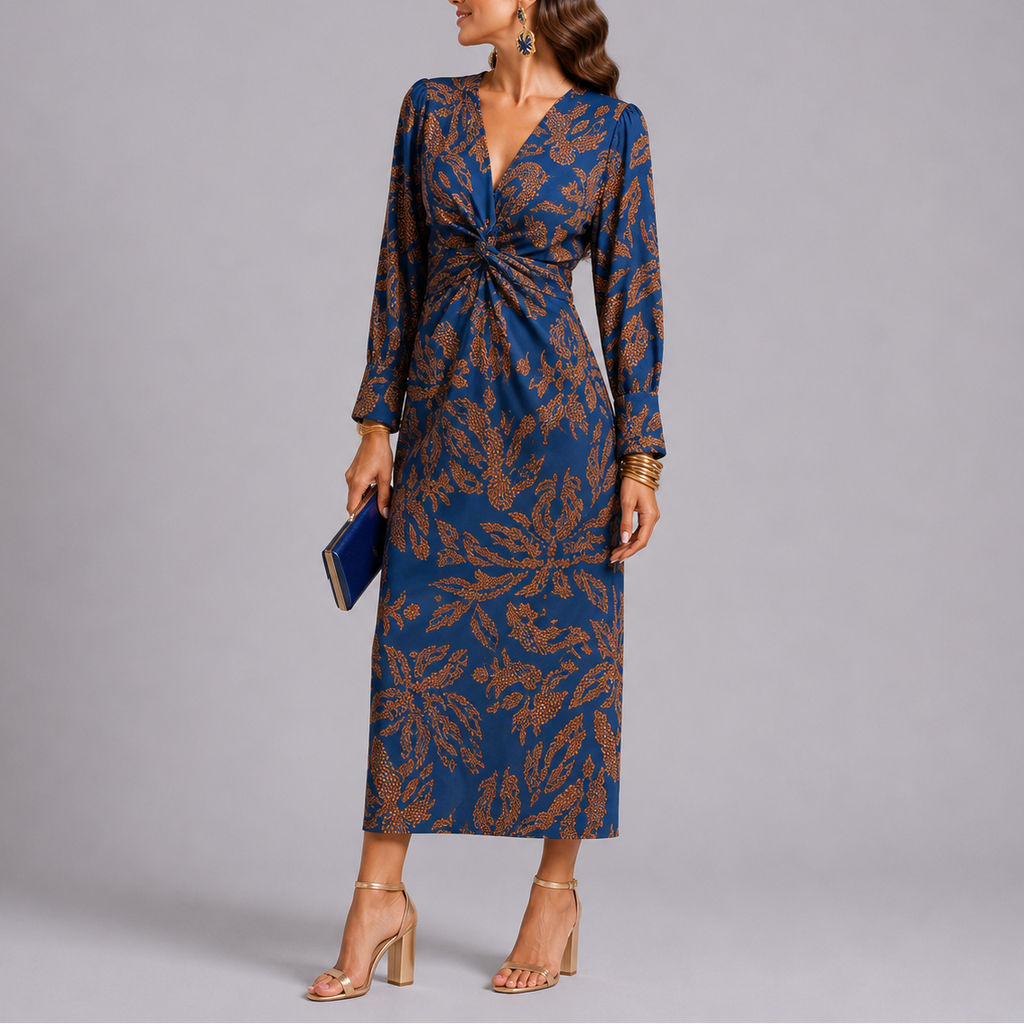 Lucía | Vestido Midi Floral con Mangas Largas para Mujer 3