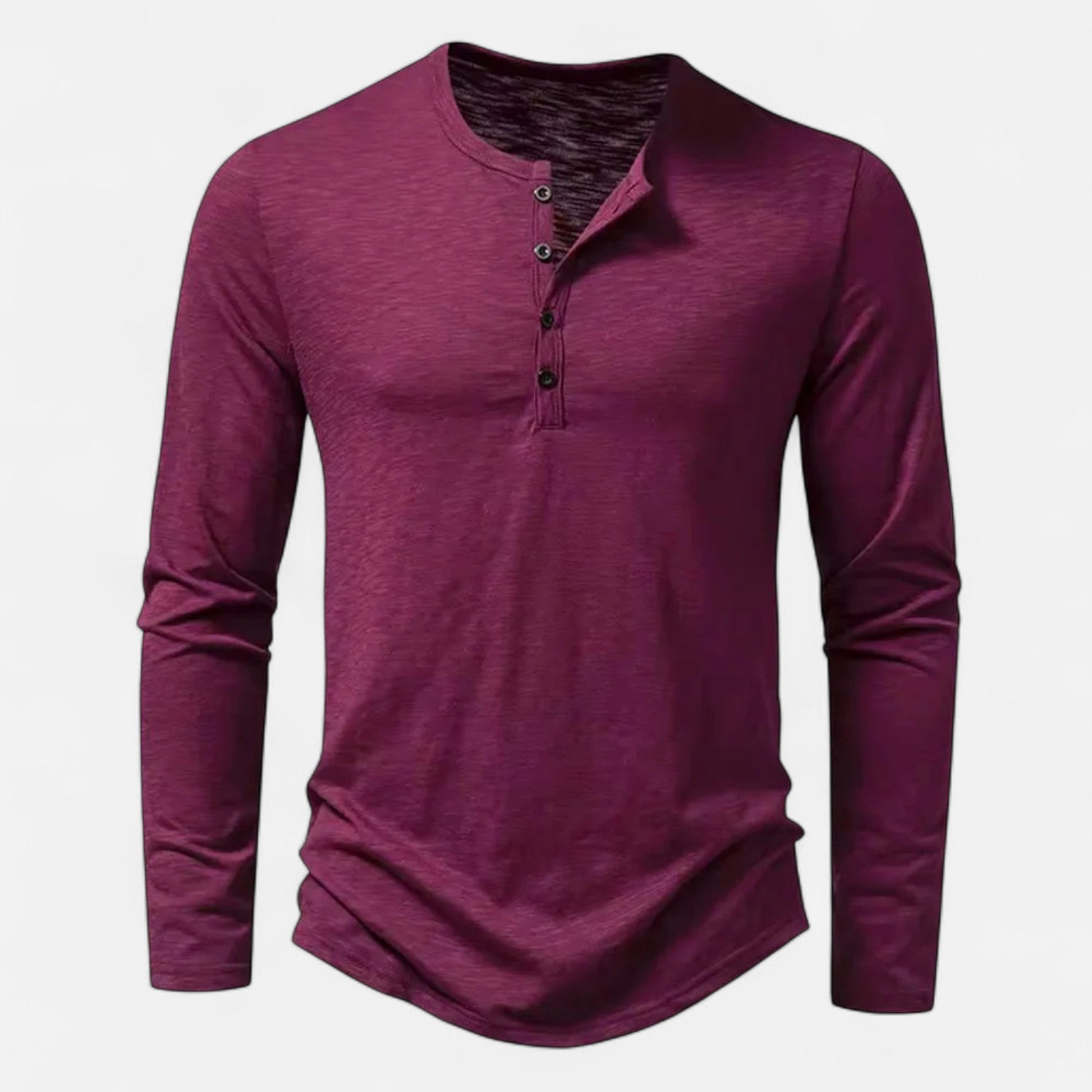 Luis | Camisa Henley de Algodón para Hombre con Manga Larga 0