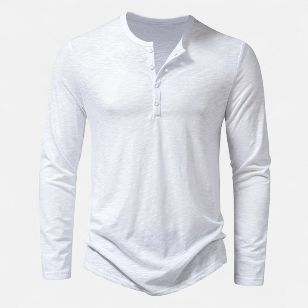 Luis | Camisa Henley de Algodón para Hombre con Manga Larga 4
