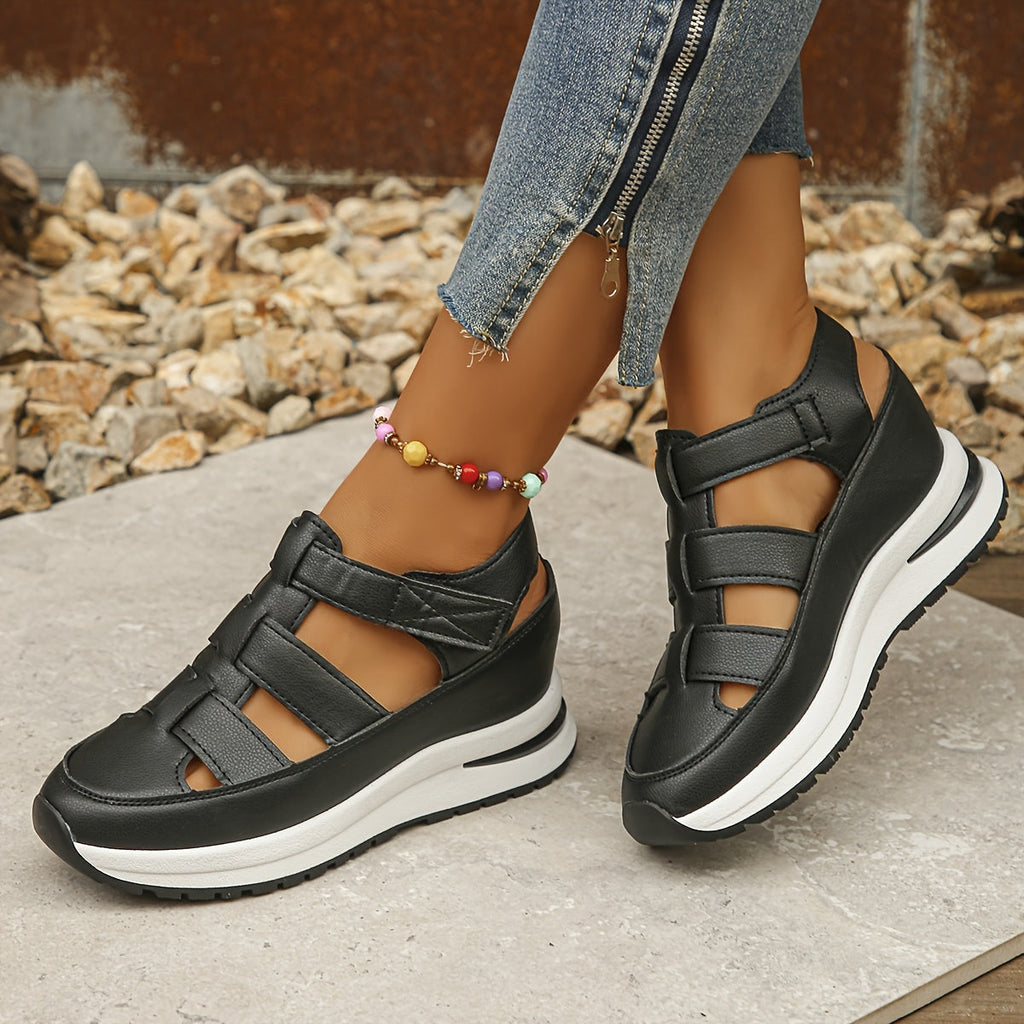 MARTA – Sandalias de plataforma con tiras de velcro para mujer