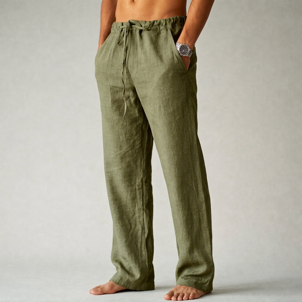 Santiago | Pantalones de Lino de Corte Relajado para Hombre 1
