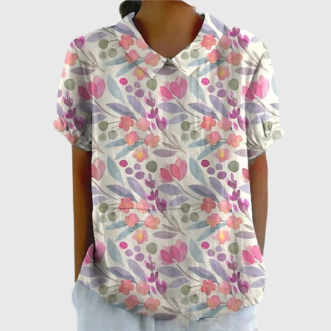 Sofía | Blusa de Lino con Estampado Botánico para Mujer 6