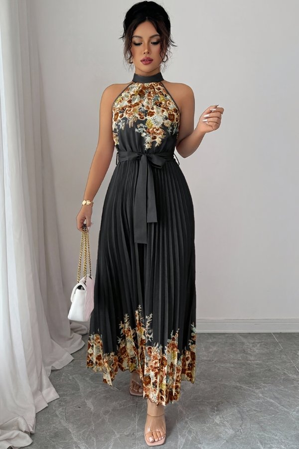 Sofía | Vestido de Noche Midi Floral Plisado para Mujer 16