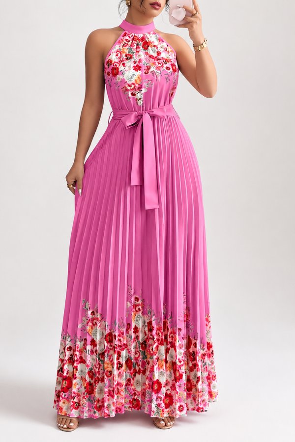 Sofía | Vestido de Noche Midi Floral Plisado para Mujer 8
