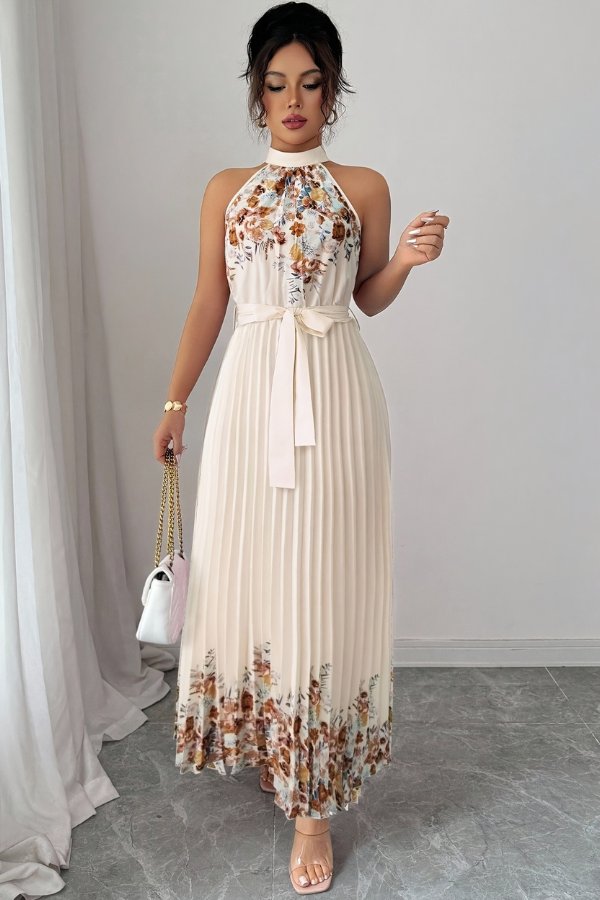 Sofía | Vestido de Noche Midi Floral Plisado para Mujer 9