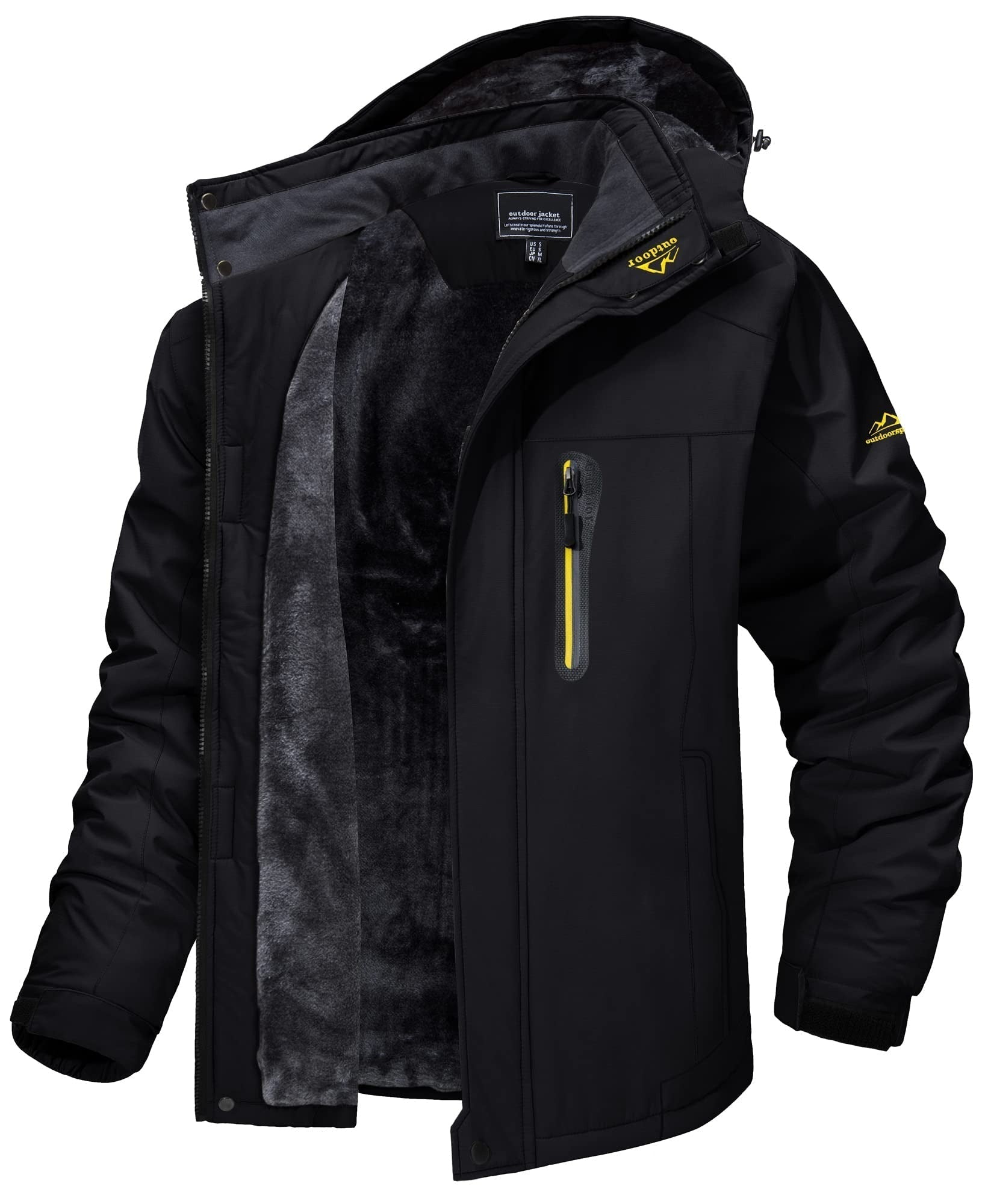 Detalle de la capucha ajustable de la chaqueta de invierno Thor