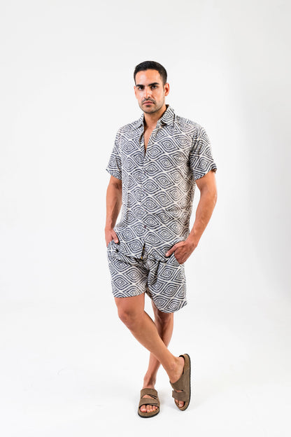 BOHO SAARI – Men's Short-Sleeve Rayon Set (Bohemian Print, S–3XL)