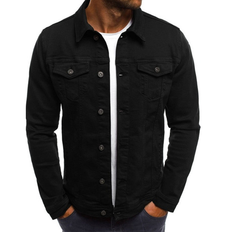 Vista trasera de la chaqueta vaquera de denim resistente Kellan