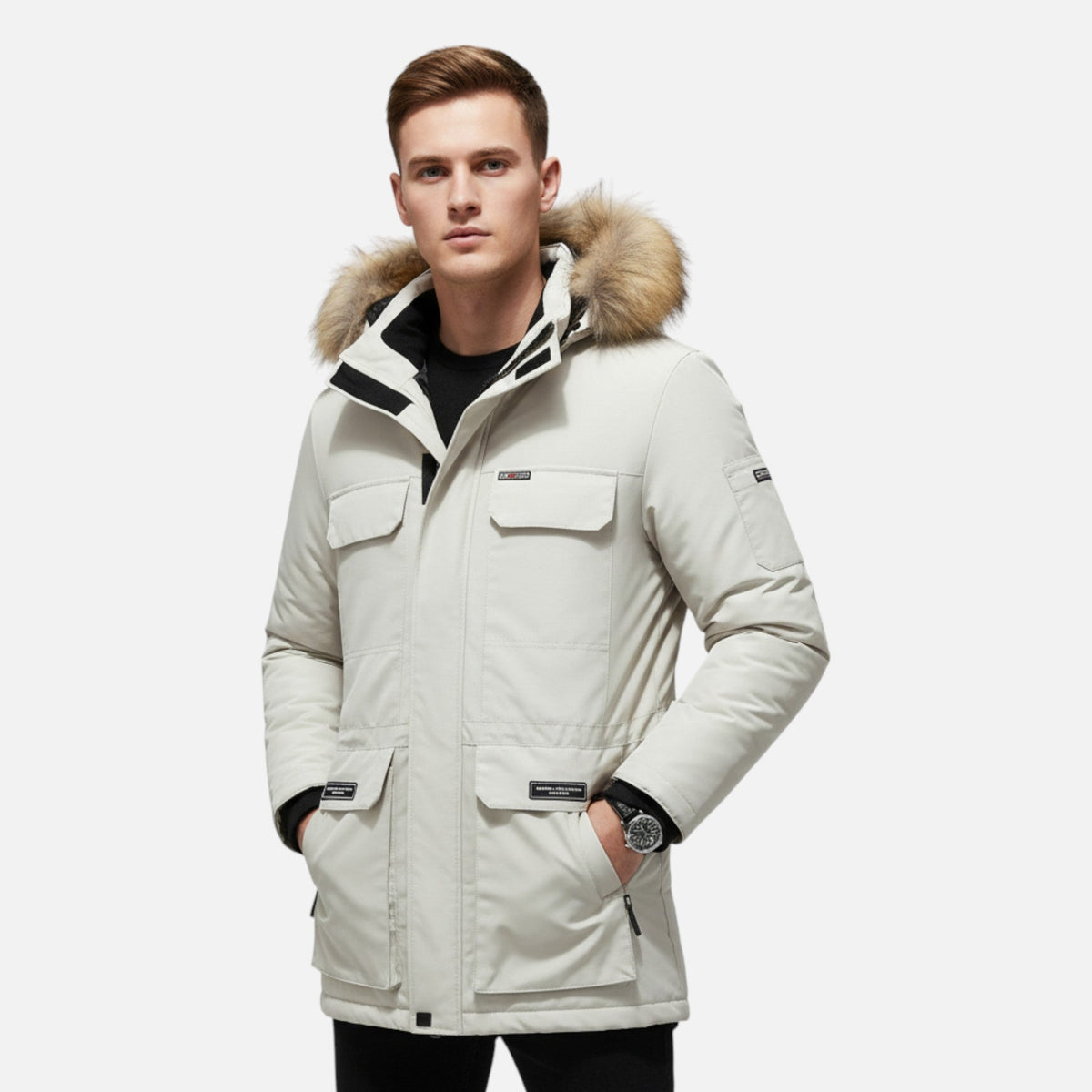 Diego | Parka de Plumón de Invierno para Hombre con Capucha y Forro Polar - Noa Lagos