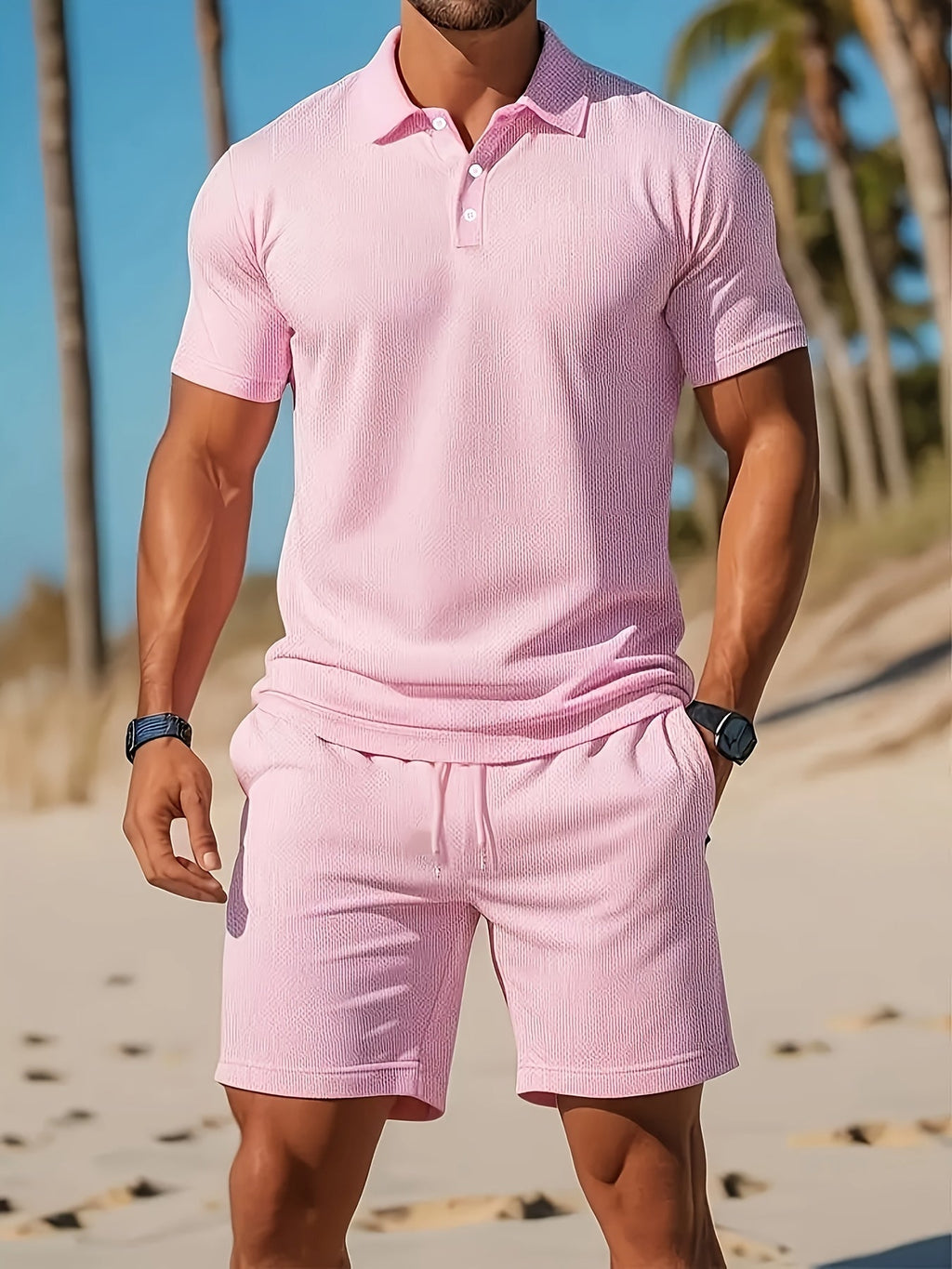 Eadric | Moderno Conjunto Verano Hombre Con Polo Y Pantalones Cortos - Noa Lagos