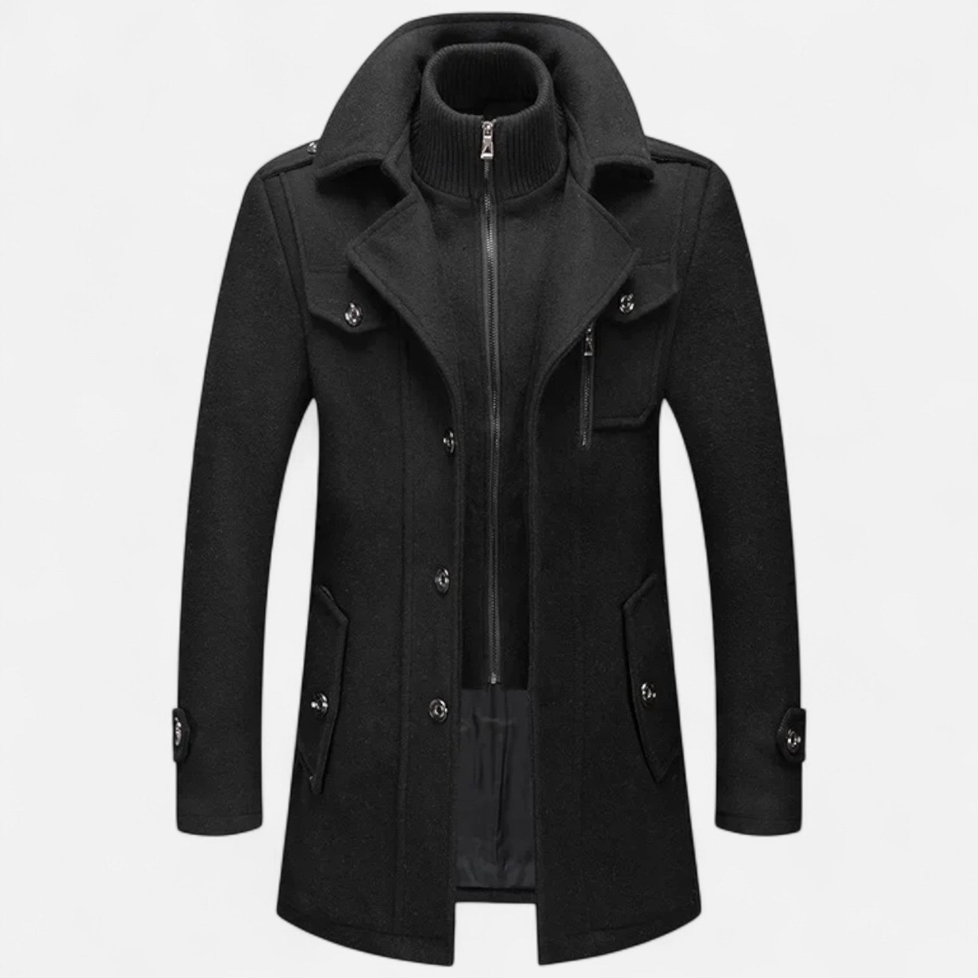 Fernando | Abrigo de Invierno de Lana con Cuello Doble para Hombre - Noa Lagos