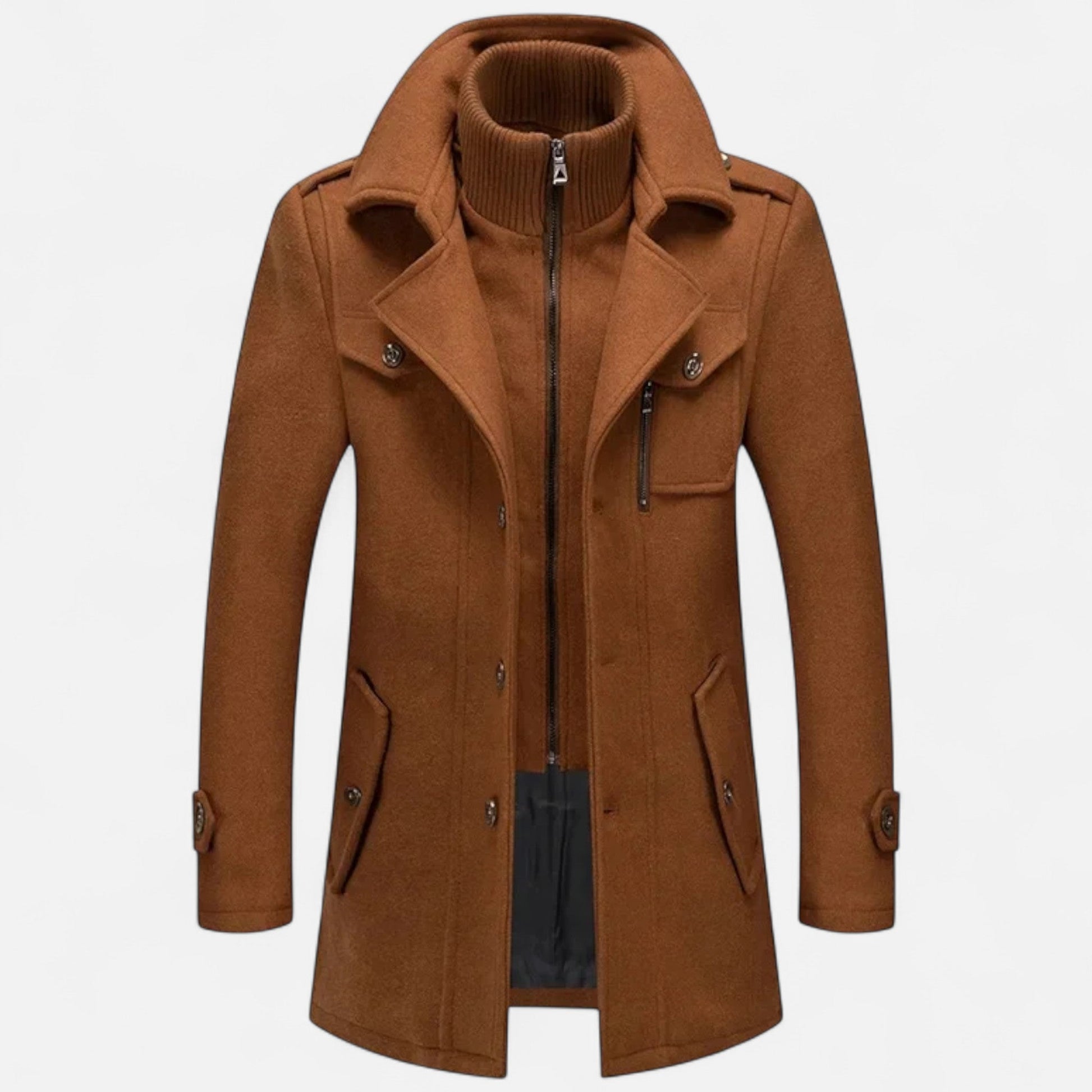 Fernando | Abrigo de Invierno de Lana con Cuello Doble para Hombre - Noa Lagos