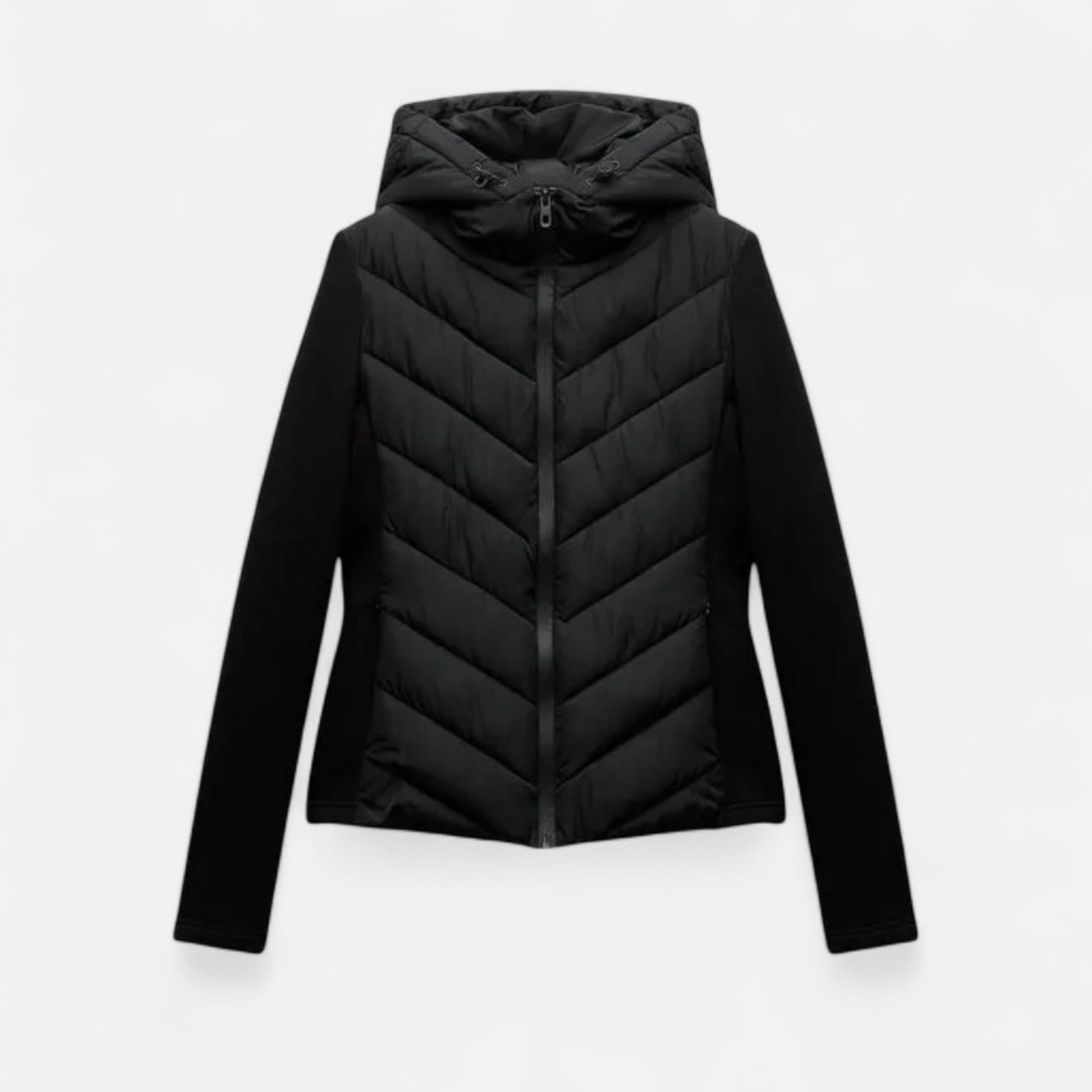 Isabella | Chaqueta de Plumas con Capucha y Patchwork para Mujer - Noa Lagos