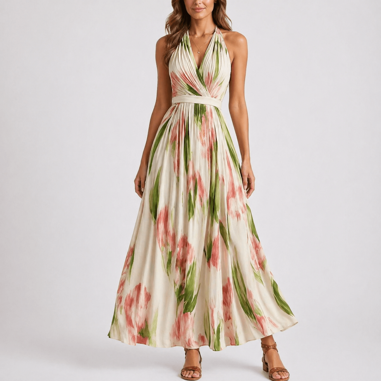 Isabella | Vestido Largo con Estampado de Acuarela para Mujer - Noa Lagos