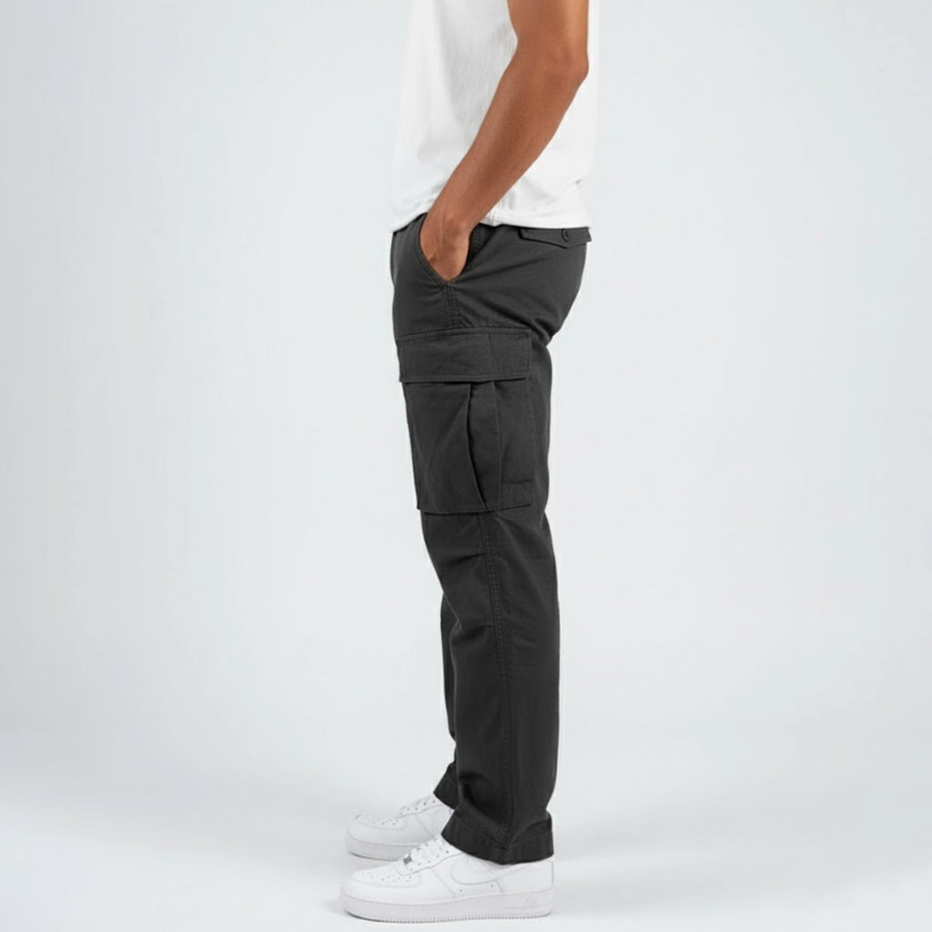 Pantalón cargo Kaden streetwear para hombre, corte relajado con bolsillos laterales