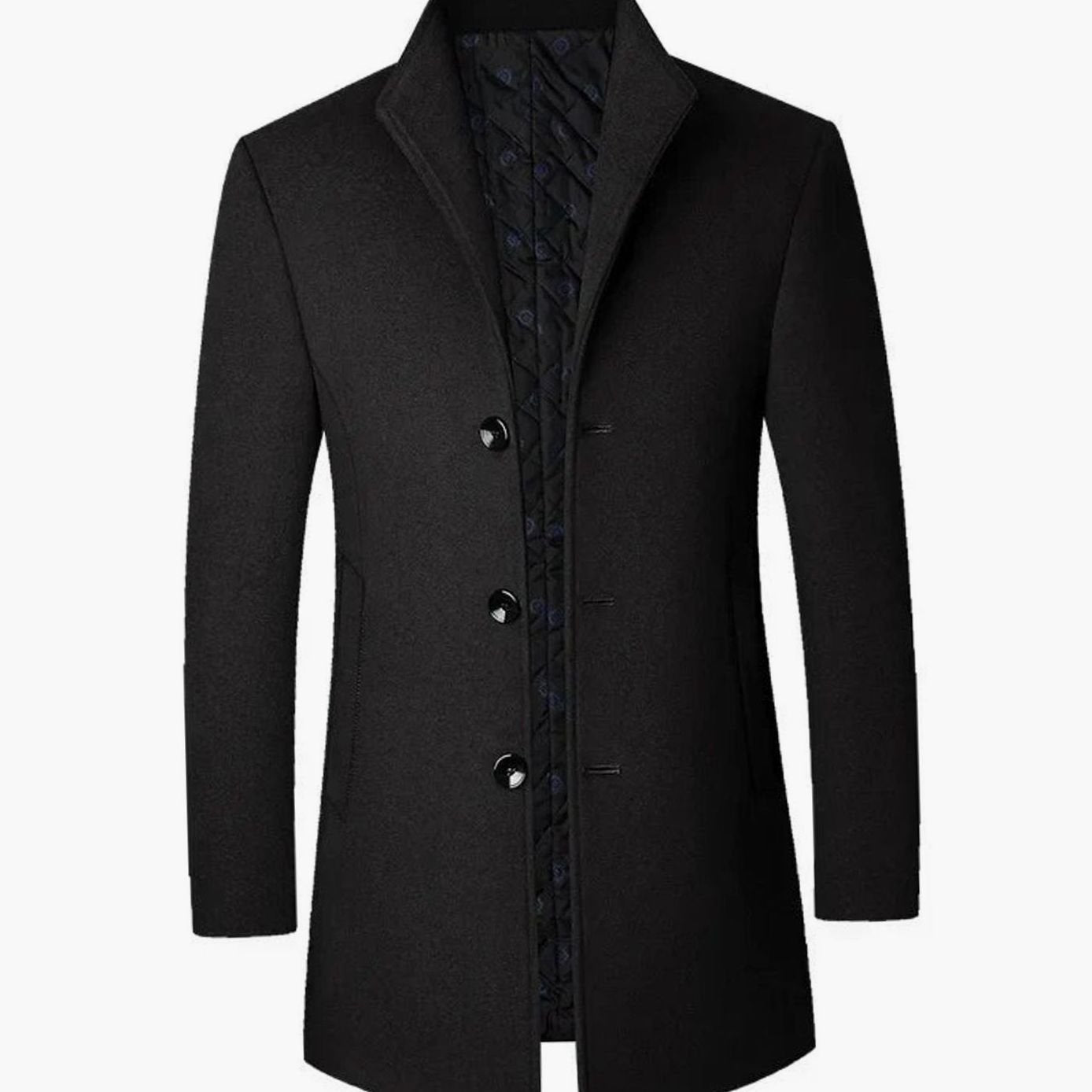 Abrigo Kellan combinado con jeans oscuros y botas para look casual de invierno