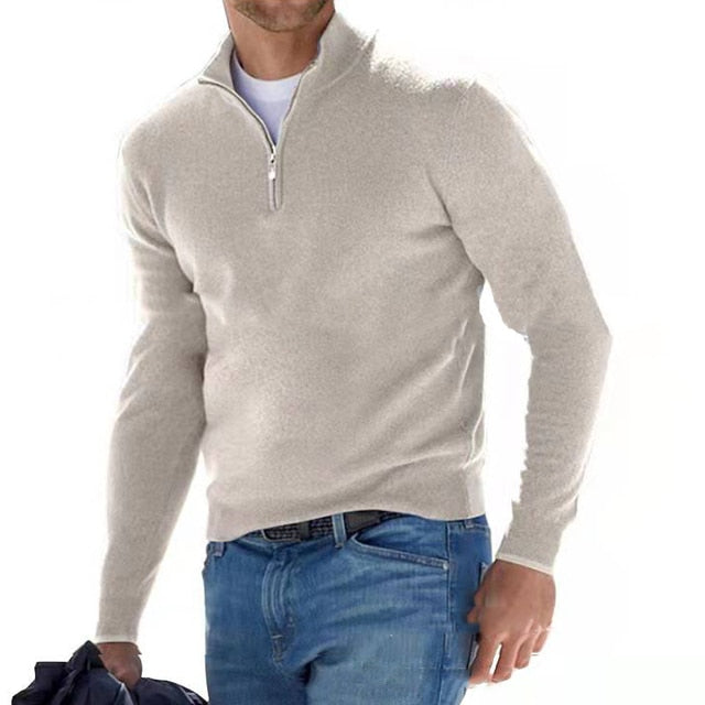 Suéter Marek de media cremallera y manga larga para hombre, estilo casual