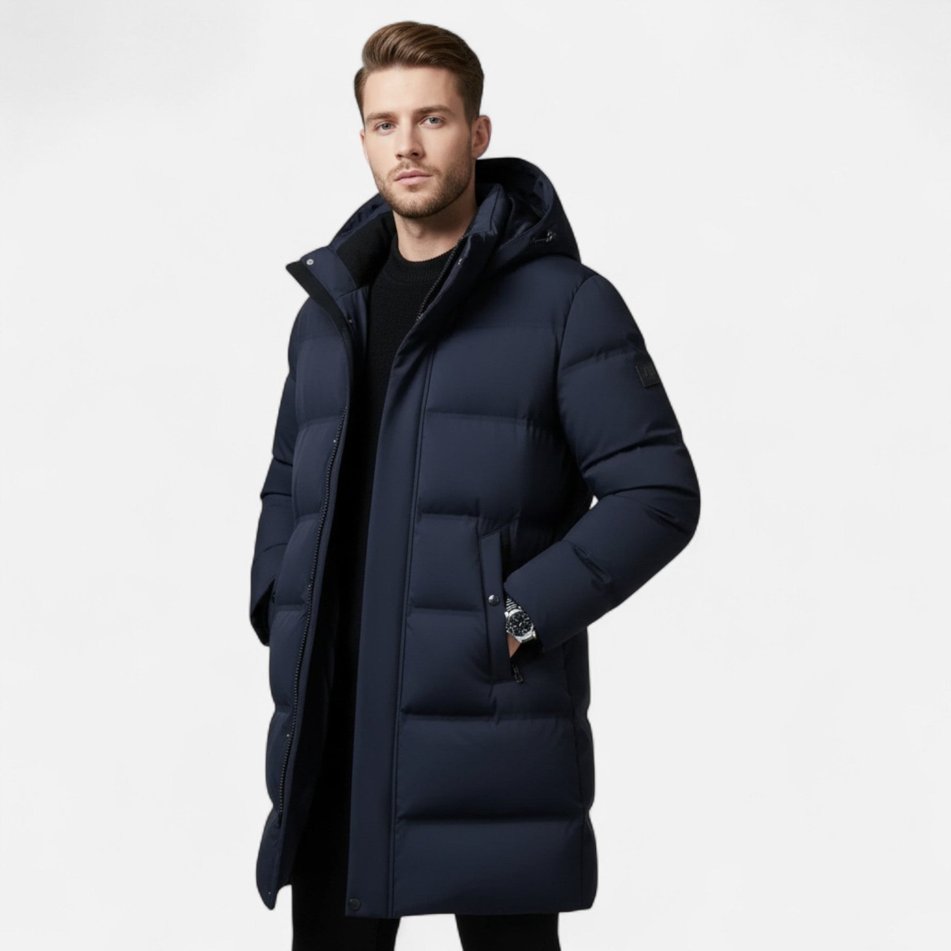 Santiago | Parka Impermeable Negra para Hombre con Capucha Aislante para Invierno - Noa Lagos